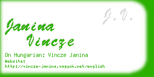 janina vincze business card